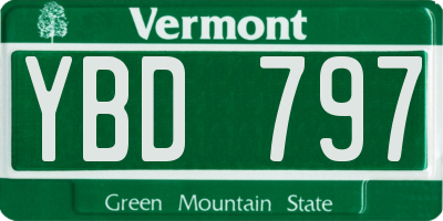 VT license plate YBD797