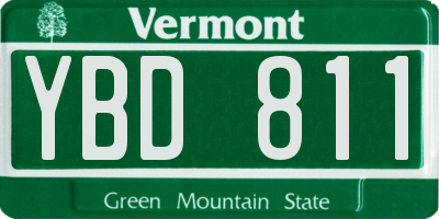 VT license plate YBD811