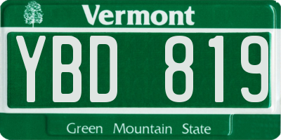 VT license plate YBD819
