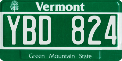 VT license plate YBD824