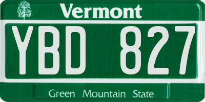 VT license plate YBD827