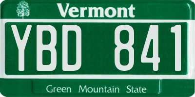 VT license plate YBD841
