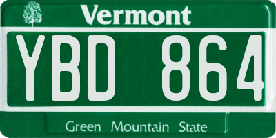 VT license plate YBD864