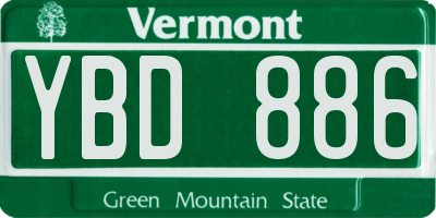 VT license plate YBD886