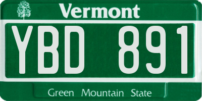 VT license plate YBD891