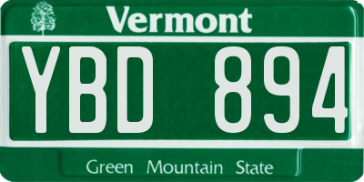 VT license plate YBD894