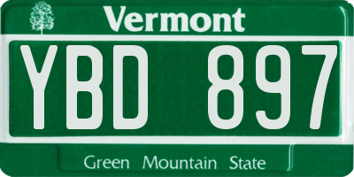VT license plate YBD897