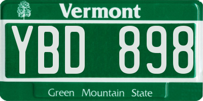 VT license plate YBD898