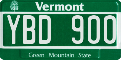 VT license plate YBD900