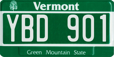 VT license plate YBD901