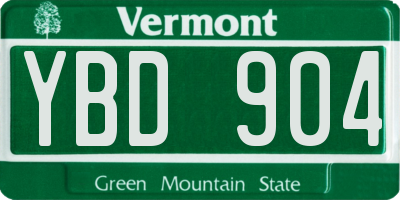 VT license plate YBD904