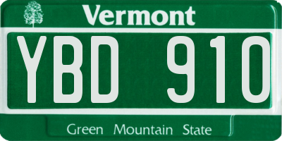 VT license plate YBD910