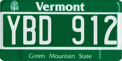 VT license plate YBD912