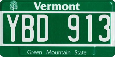 VT license plate YBD913