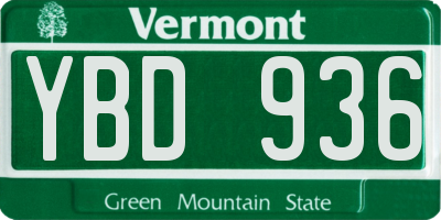 VT license plate YBD936