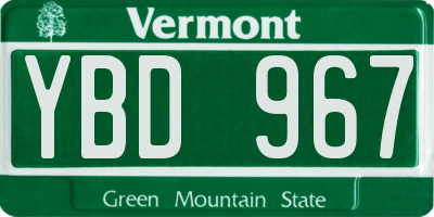 VT license plate YBD967