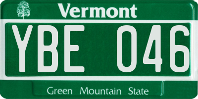 VT license plate YBE046