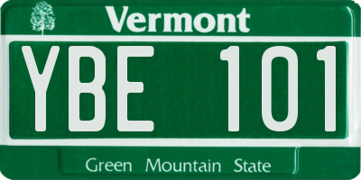 VT license plate YBE101