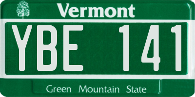 VT license plate YBE141