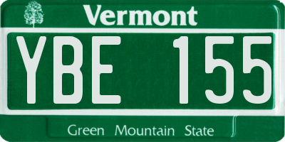 VT license plate YBE155