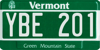 VT license plate YBE201