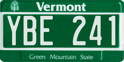 VT license plate YBE241