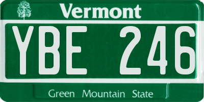VT license plate YBE246