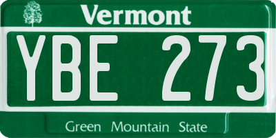 VT license plate YBE273