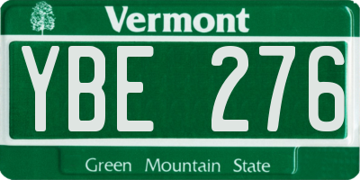 VT license plate YBE276