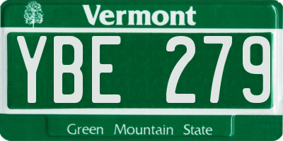 VT license plate YBE279