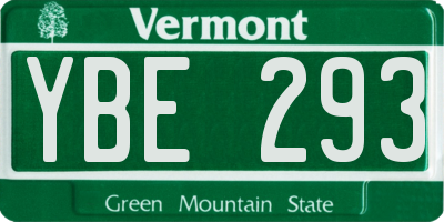 VT license plate YBE293