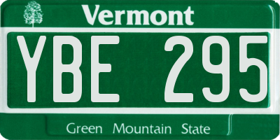 VT license plate YBE295