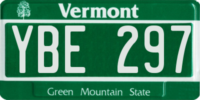 VT license plate YBE297