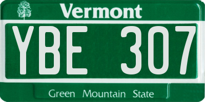 VT license plate YBE307