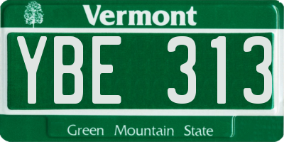 VT license plate YBE313