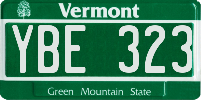 VT license plate YBE323
