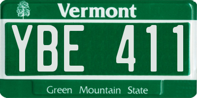 VT license plate YBE411
