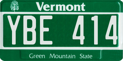 VT license plate YBE414