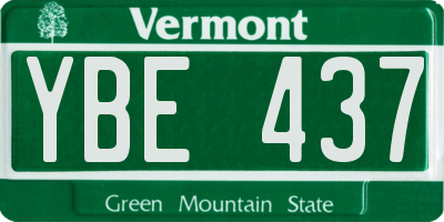 VT license plate YBE437
