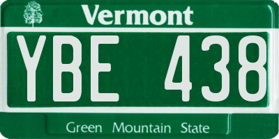 VT license plate YBE438