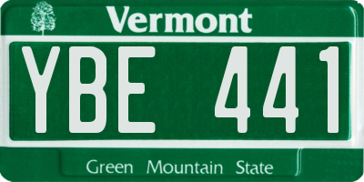VT license plate YBE441