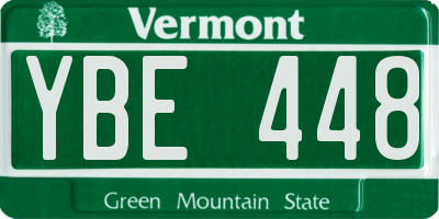 VT license plate YBE448