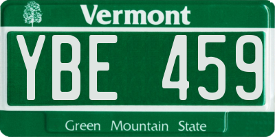 VT license plate YBE459