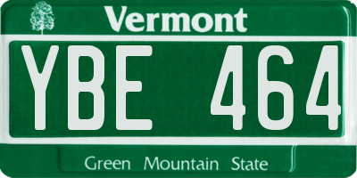 VT license plate YBE464
