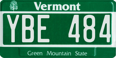 VT license plate YBE484