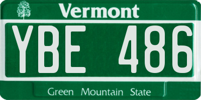 VT license plate YBE486