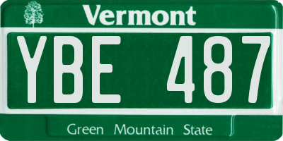 VT license plate YBE487