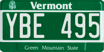 VT license plate YBE495