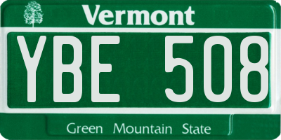 VT license plate YBE508