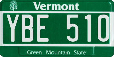 VT license plate YBE510